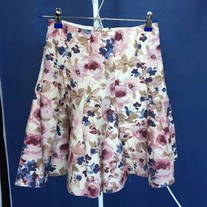 Lauren Conrad floral "godet" skirt